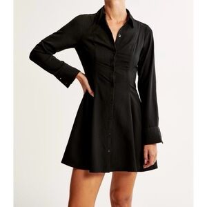 ABERCROMBIE NWT Black Poplin Cotton Shirt Dress